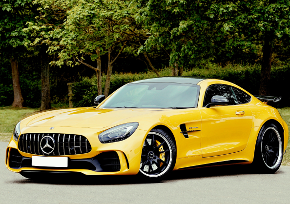 Yellow Mercedes-Benz AMG GT Sports Car